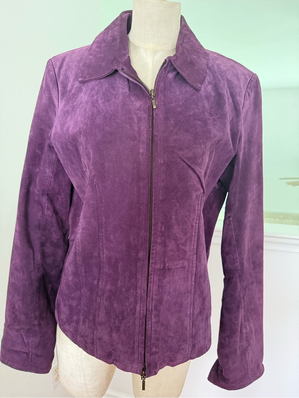 Coldwater Creek Purple Suede Zip Jacket